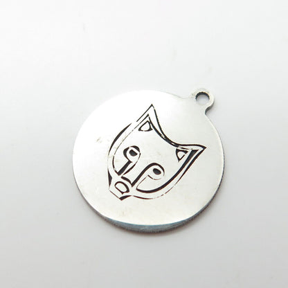 925 Sterling Silver USA Two In Town Fox Charm Pendant