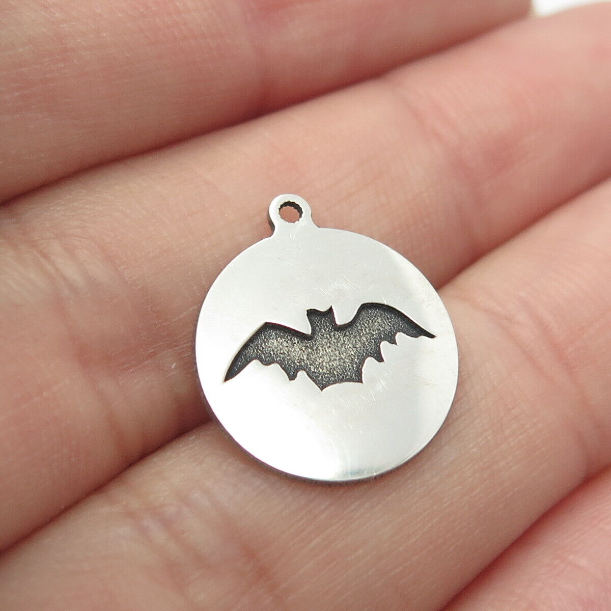 925 Sterling Silver USA Two In Town Bat Charm Pendant