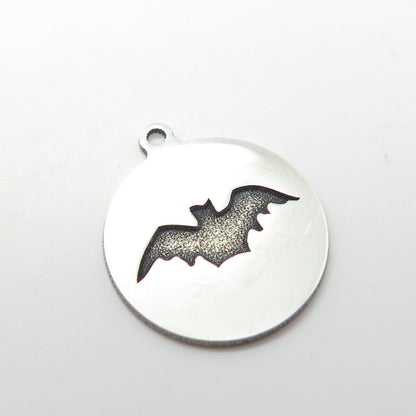 925 Sterling Silver USA Two In Town Bat Charm Pendant