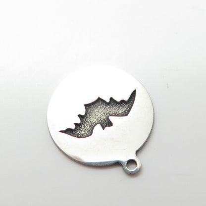 925 Sterling Silver USA Two In Town Bat Charm Pendant