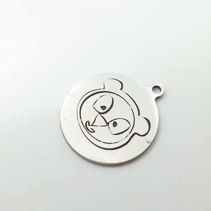 925 Sterling Silver USA Two In Town Bear Charm Pendant