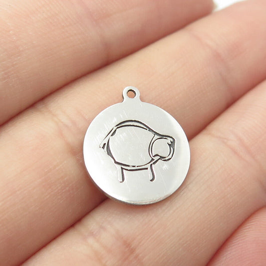 925 Sterling Silver USA Two In Town Cow Charm Pendant