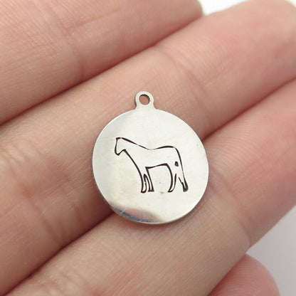 925 Sterling Silver USA Two In Town Horse Charm Pendant