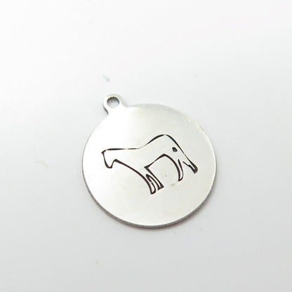 925 Sterling Silver USA Two In Town Horse Charm Pendant