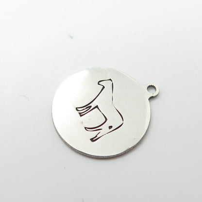 925 Sterling Silver USA Two In Town Horse Charm Pendant