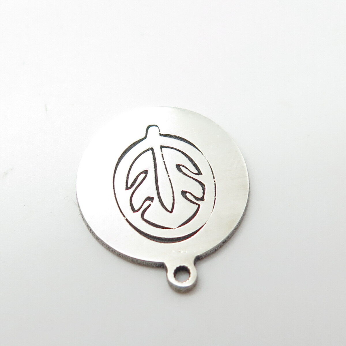 925 Sterling Silver USA Two In Town Leaf Charm Pendant