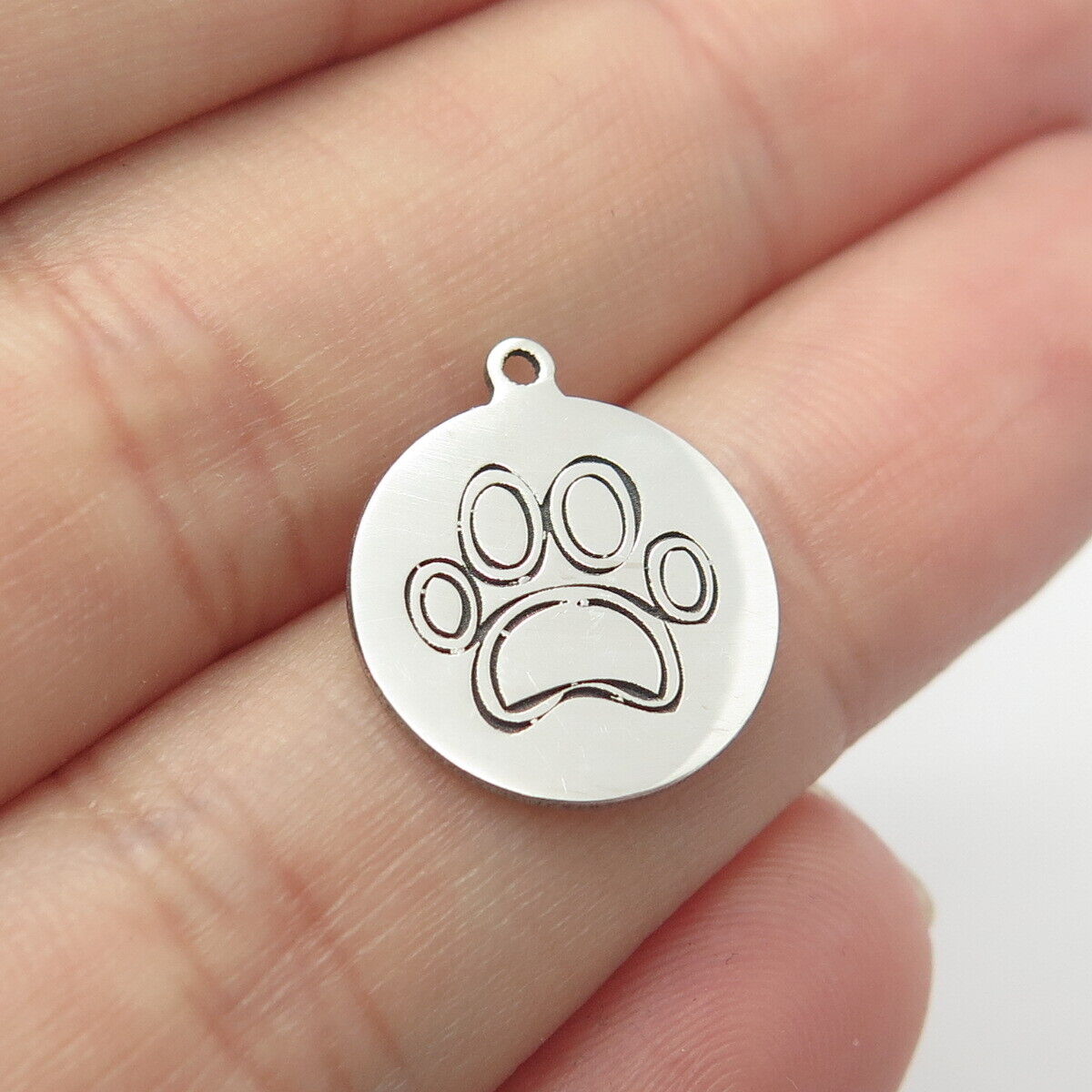 925 Sterling Silver USA Two In Town Paw Charm Pendant