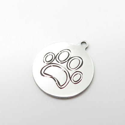 925 Sterling Silver USA Two In Town Paw Charm Pendant