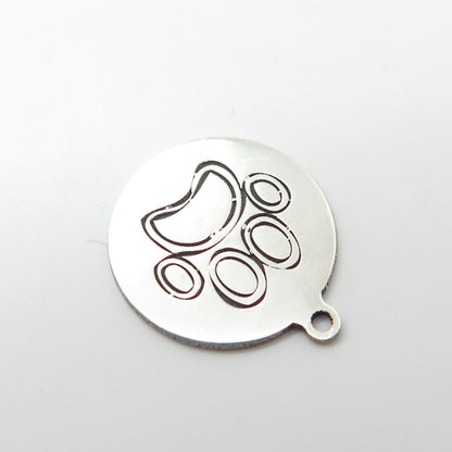 925 Sterling Silver USA Two In Town Paw Charm Pendant