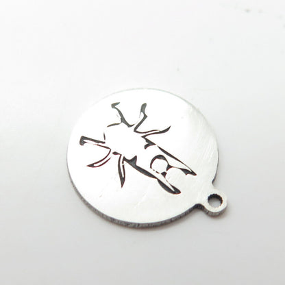 925 Sterling Silver USA Two In Town Insect Charm Pendant