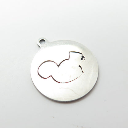 925 Sterling Silver USA Two In Town Bird Charm Pendant