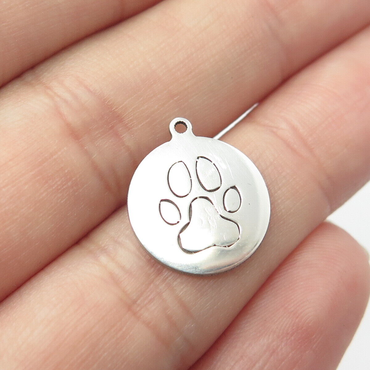 925 Sterling Silver USA Two In Town Paw Charm Pendant