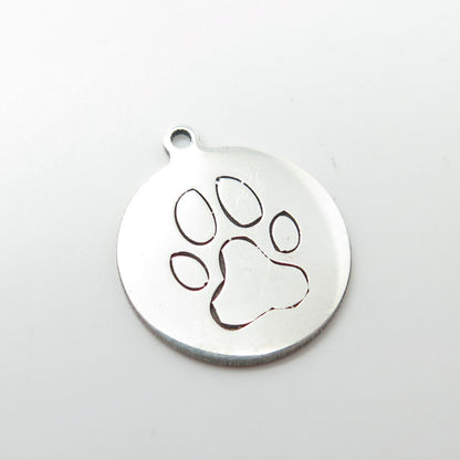 925 Sterling Silver USA Two In Town Paw Charm Pendant