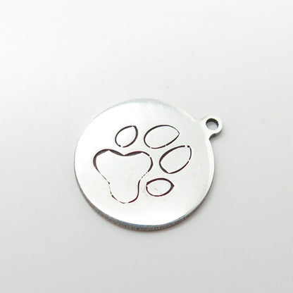 925 Sterling Silver USA Two In Town Paw Charm Pendant