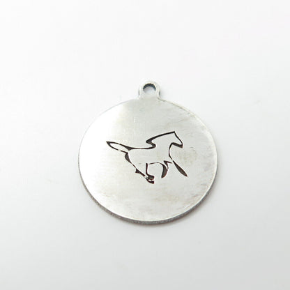 925 Sterling Silver USA Two In Town Horse Charm Pendant