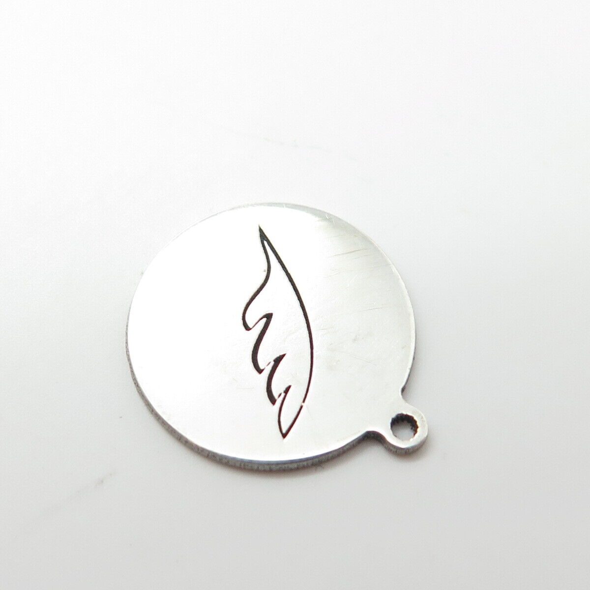 925 Sterling Silver USA Two In Town Feather Charm Pendant