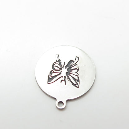 925 Sterling Silver USA Two In Town Butterfly Charm Pendant