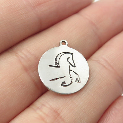 925 Sterling Silver USA Two In Town Horse Charm Pendant