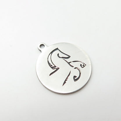 925 Sterling Silver USA Two In Town Horse Charm Pendant