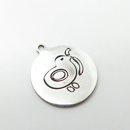 925 Sterling Silver USA Two In Town Chick Bird Charm Pendant