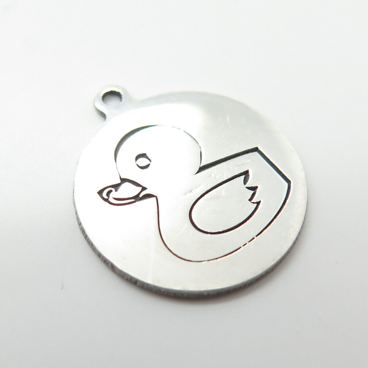 925 Sterling Silver USA Two In Town Duck Bird Charm Pendant