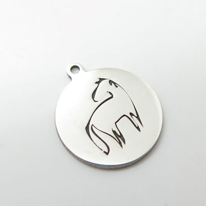 925 Sterling Silver USA Two In Town Horse Charm Pendant