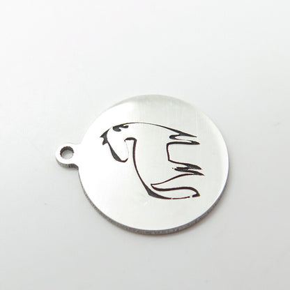 925 Sterling Silver USA Two In Town Horse Charm Pendant