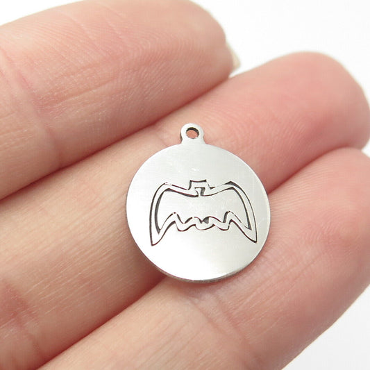 925 Sterling Silver USA Two In Town Bat Charm Pendant