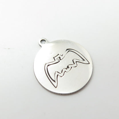 925 Sterling Silver USA Two In Town Bat Charm Pendant