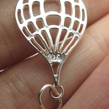 925 Sterling Silver Vintage Hot Air Balloon Pendant