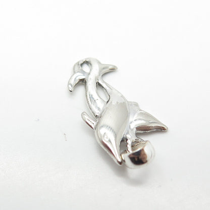 925 Sterling Silver Vintage Friendly Dolphin Pendant