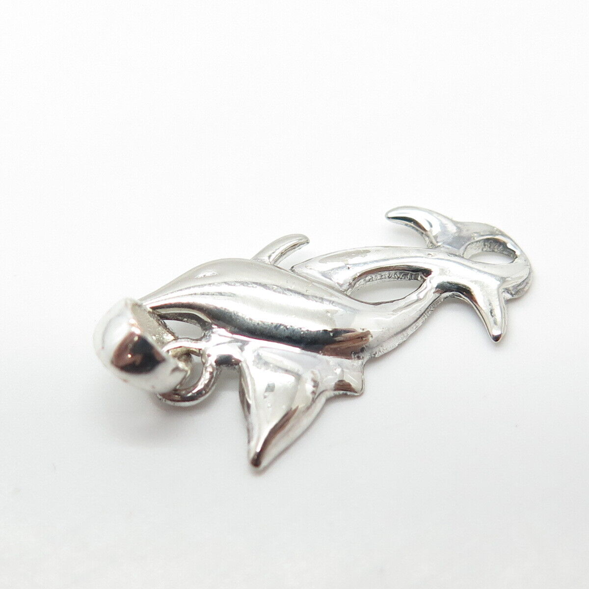 925 Sterling Silver Vintage Friendly Dolphin Pendant