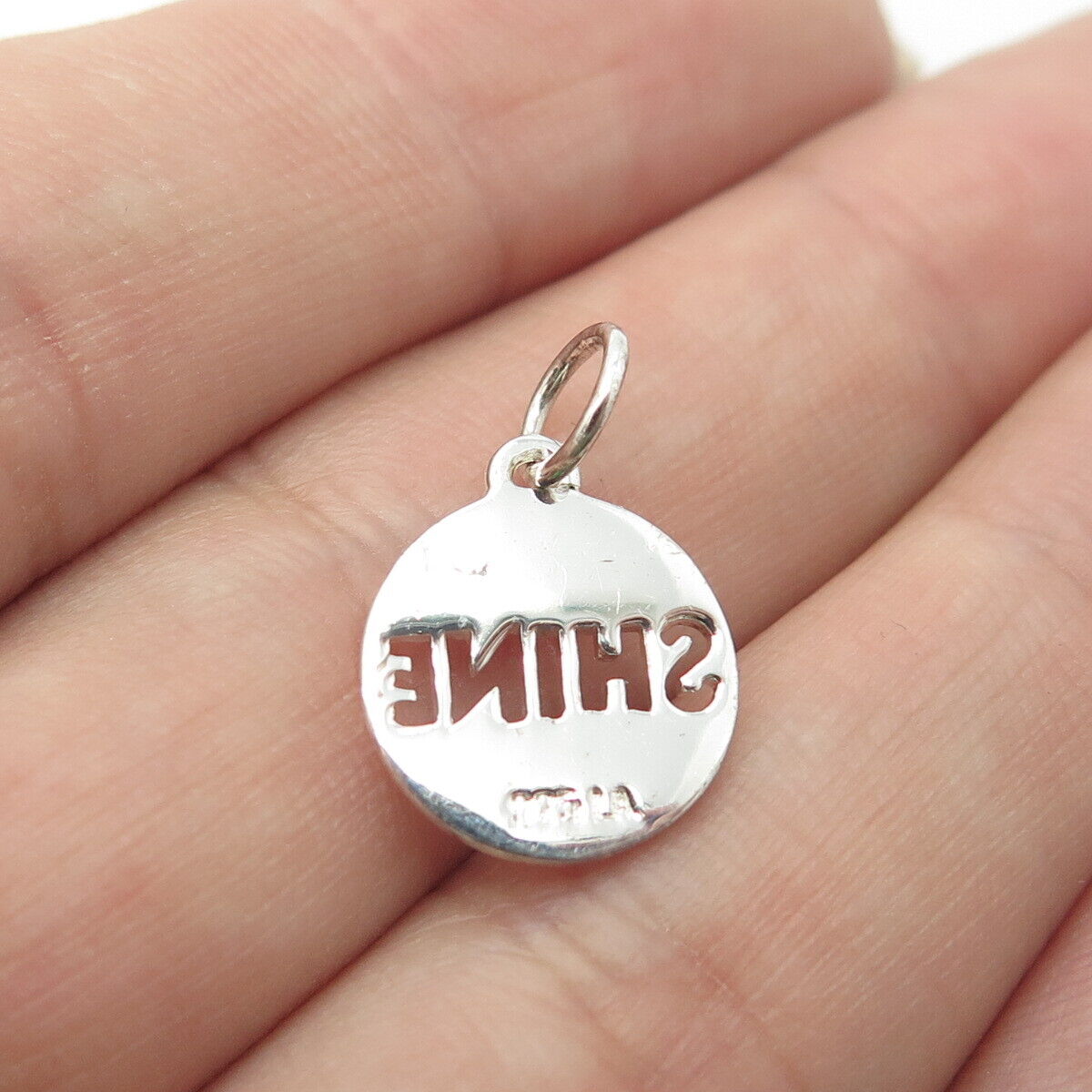 925 Sterling Silver Enamel "Shine" Charm Pendant