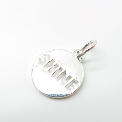 925 Sterling Silver Enamel "Shine" Charm Pendant