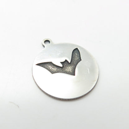 925 Sterling Silver USA Two In Town Bat Charm Pendant