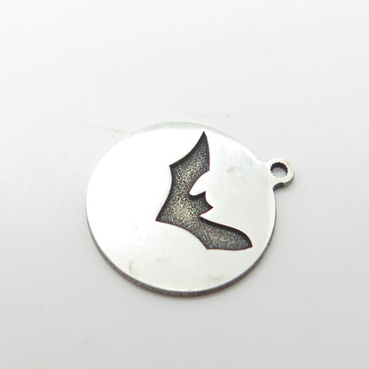 925 Sterling Silver USA Two In Town Bat Charm Pendant