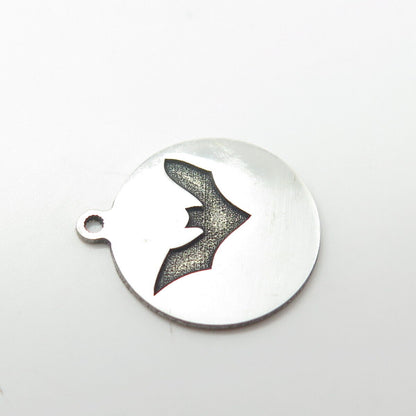 925 Sterling Silver USA Two In Town Bat Charm Pendant