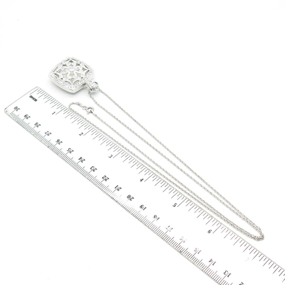 925 Sterling Silver C Z Prince-of-Wales Chain Necklace 24"