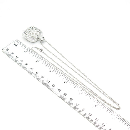 925 Sterling Silver C Z Prince-of-Wales Chain Necklace 24"