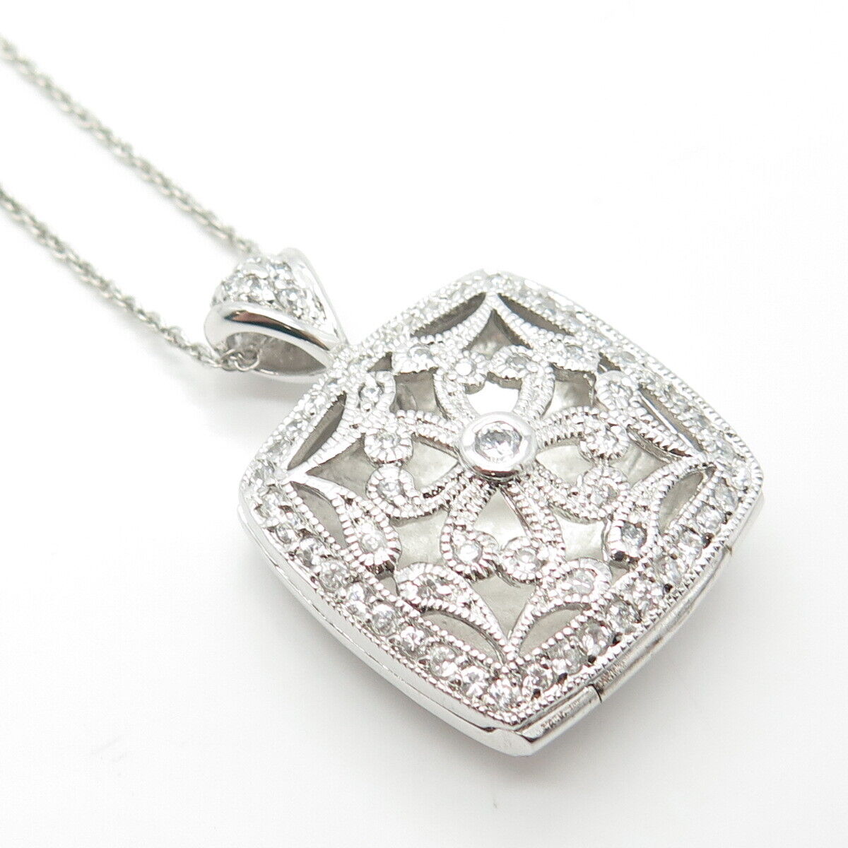 925 Sterling Silver C Z Prince-of-Wales Chain Necklace 24"