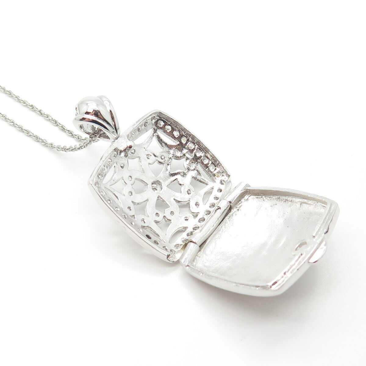 925 Sterling Silver C Z Prince-of-Wales Chain Necklace 24"