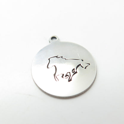 925 Sterling Silver USA Two In Town Horse Charm Pendant