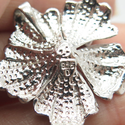 925 Sterling Silver C Z Floral Slide Pendant