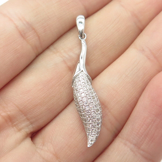 925 Sterling Silver C Z Modernist Pendant