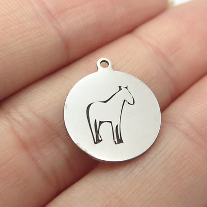 925 Sterling Silver USA Two In Town Horse Charm Pendant