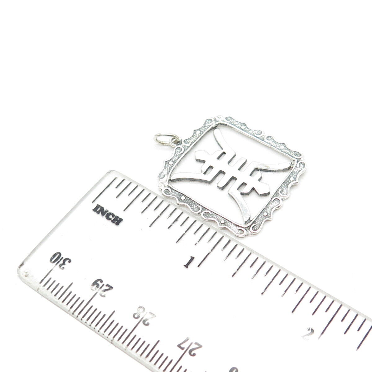 925 Sterling Silver Vintage Chinese Character Pendant