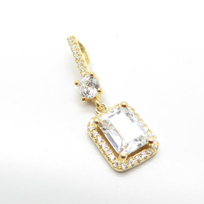 925 Sterling Silver Gold Plated Pave C Z Pendant