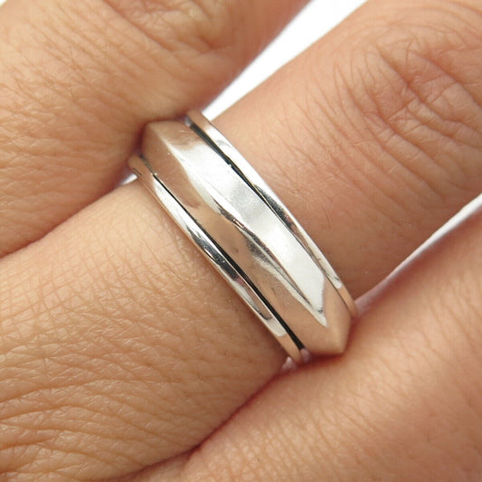 925 Sterling Silver Vintage Rotating Band Ring Size 8.25