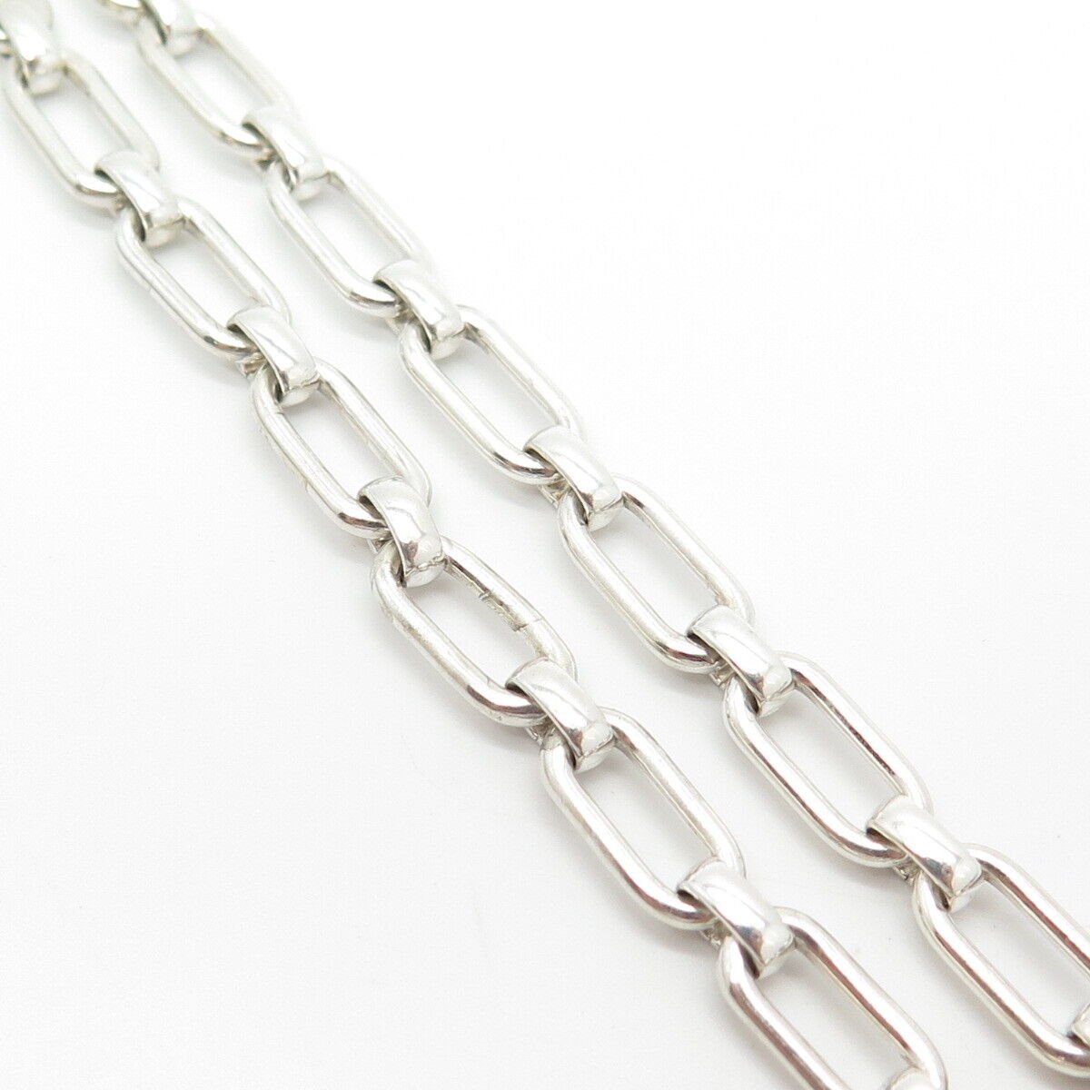 925 Sterling Silver Vintage Oval Chain Necklace 18"