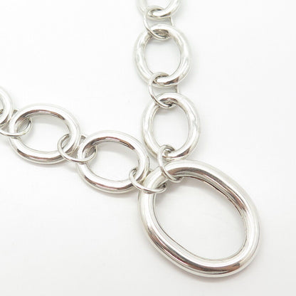 925 Sterling Silver Vintage Oval Chain Necklace 18"